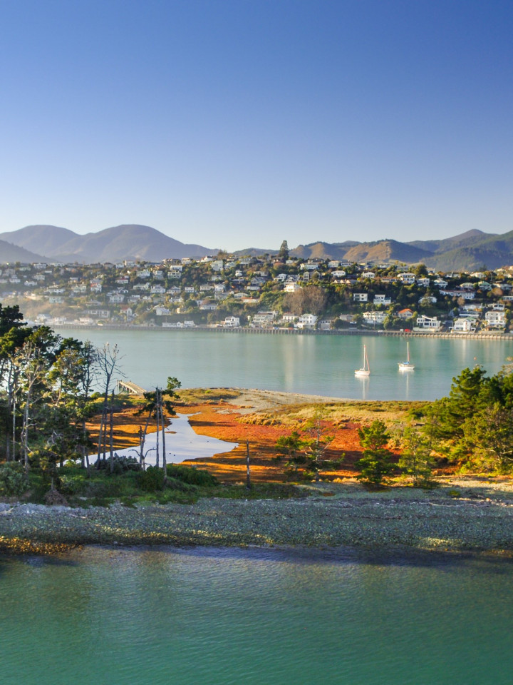 Aufnahme der Stadt Nelson, Neuseeland.