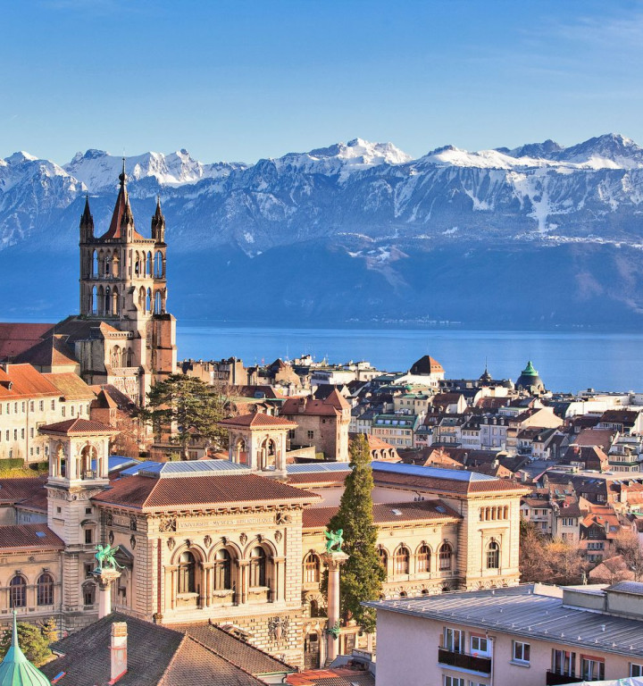 Aufnahmen der Silhouette von Lausanne