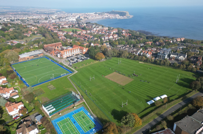 Campus-Luftaufnahme Scarborough College, North Yorkshire