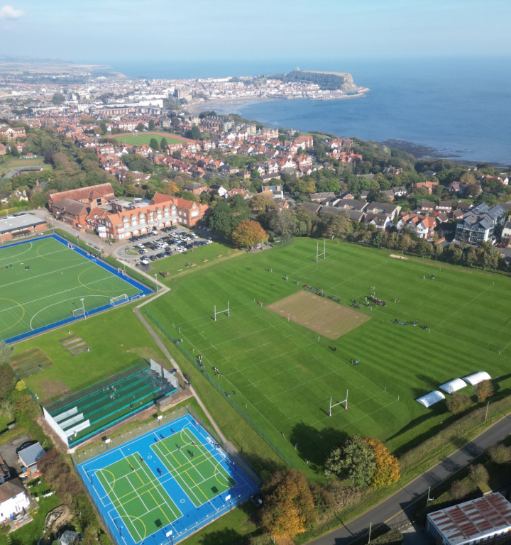 Campus-Luftaufnahme Scarborough College, North Yorkshire